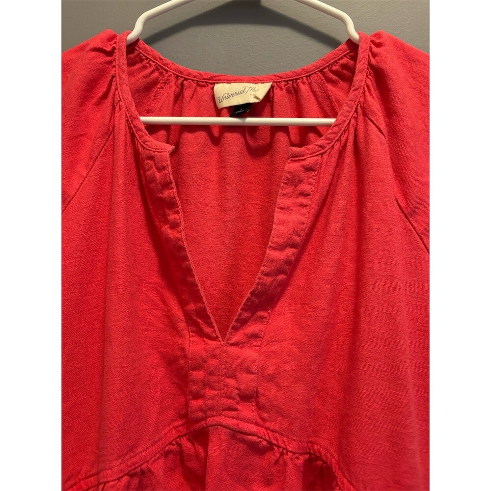 Universal Thread Dress Womens S Pink Midi Shift Sundress V-Neck Pockets - Picture 2 of 9